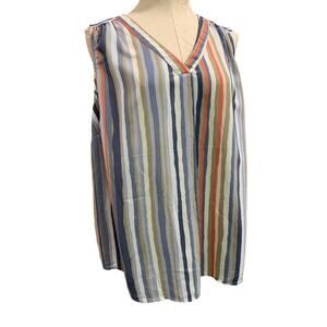 1X EVRI Womens Striped Pullover Shirt Blouse Retro